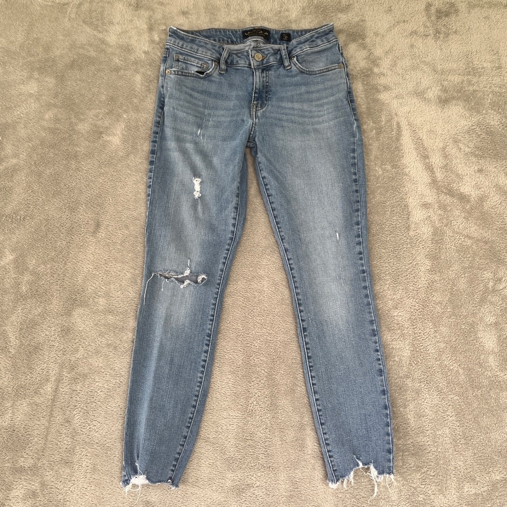 Lucky Brand‎ Jeans Womens 4 Blue Lolita Skinny Ankle Ripped Distressed Denim